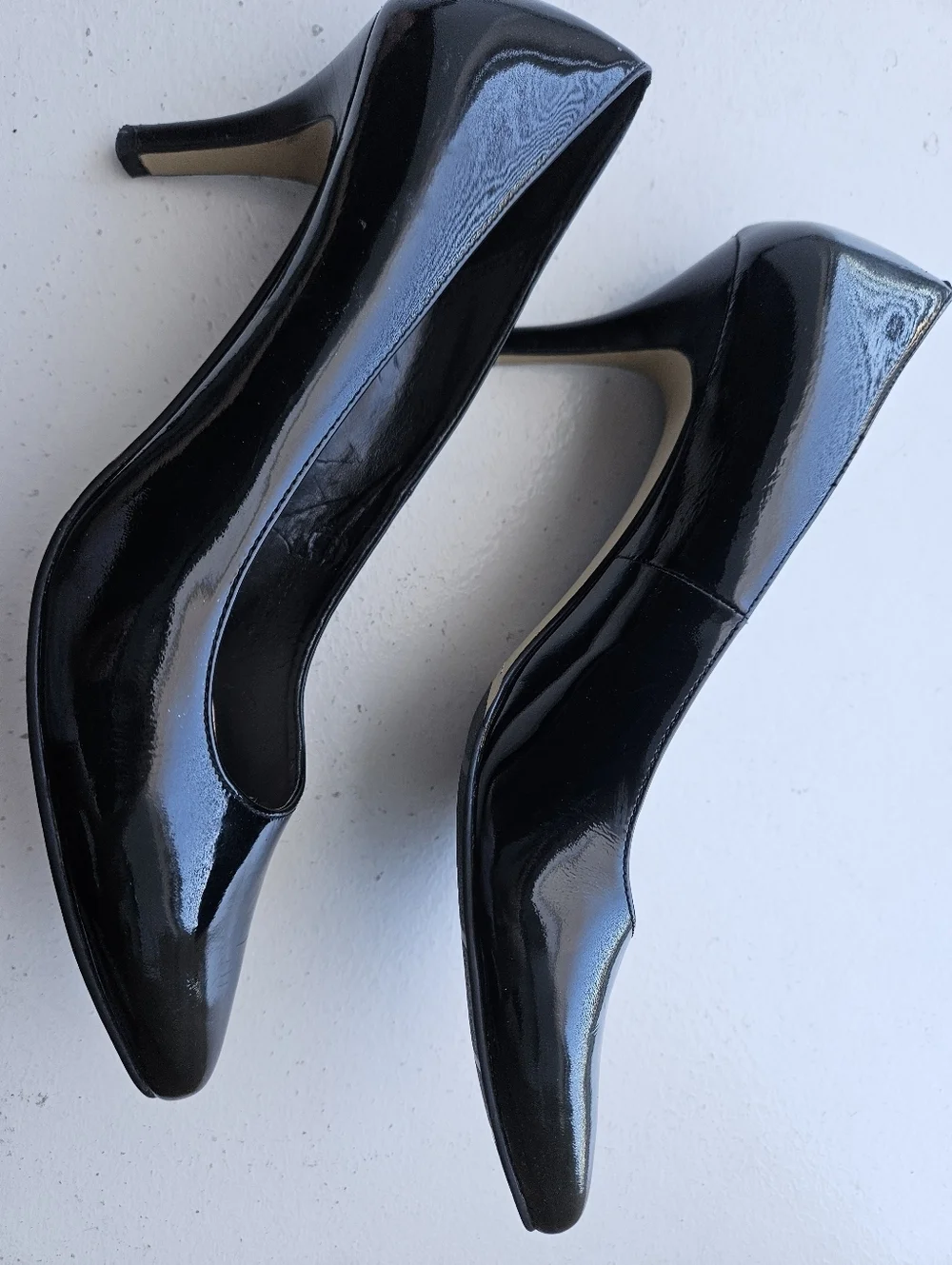 Cole Haan Black Patent Pointed-Toe Pumps Size 7.5
